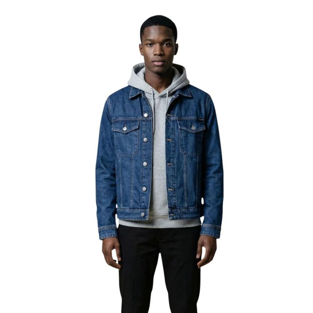 Replay Blue Cotton Denim Men's Jacket